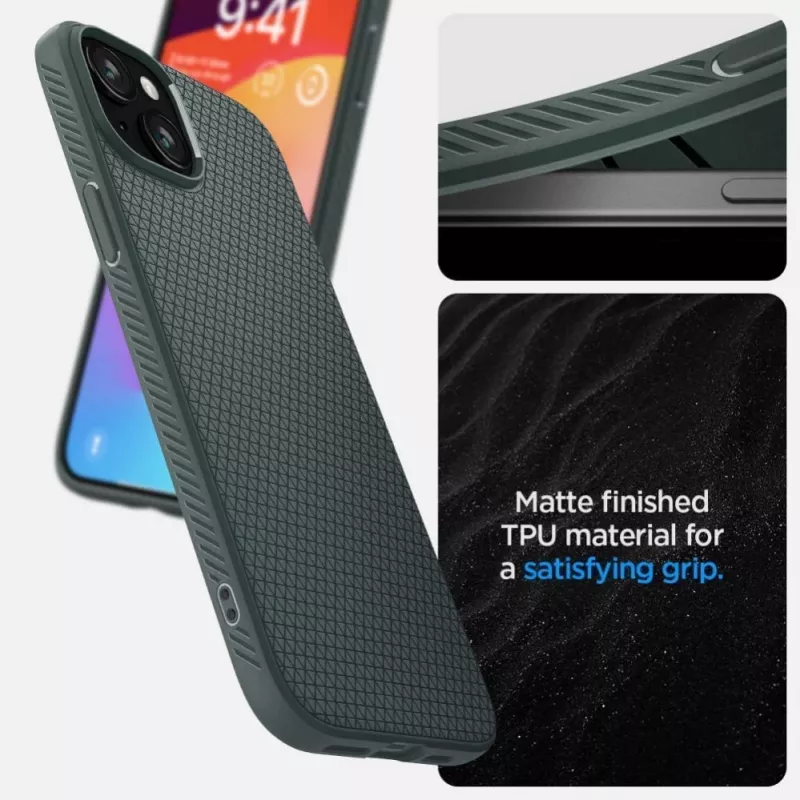 Spigen Liquid Air Case voor iPhone 15 - Abyss Green