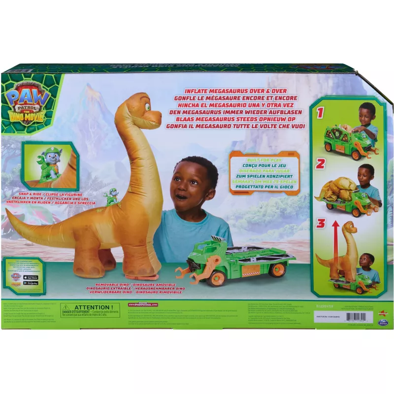 SPINMASTER Paw Patrol Dino Rescue Rocky's Megasaurus transportvoertuig