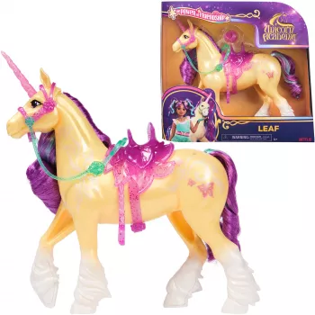 SPINMASTER Unicorn Academy - eenhoorn Leaf (28 cm, met echte manen en staart, afneembaar halster, zadel en borstel)