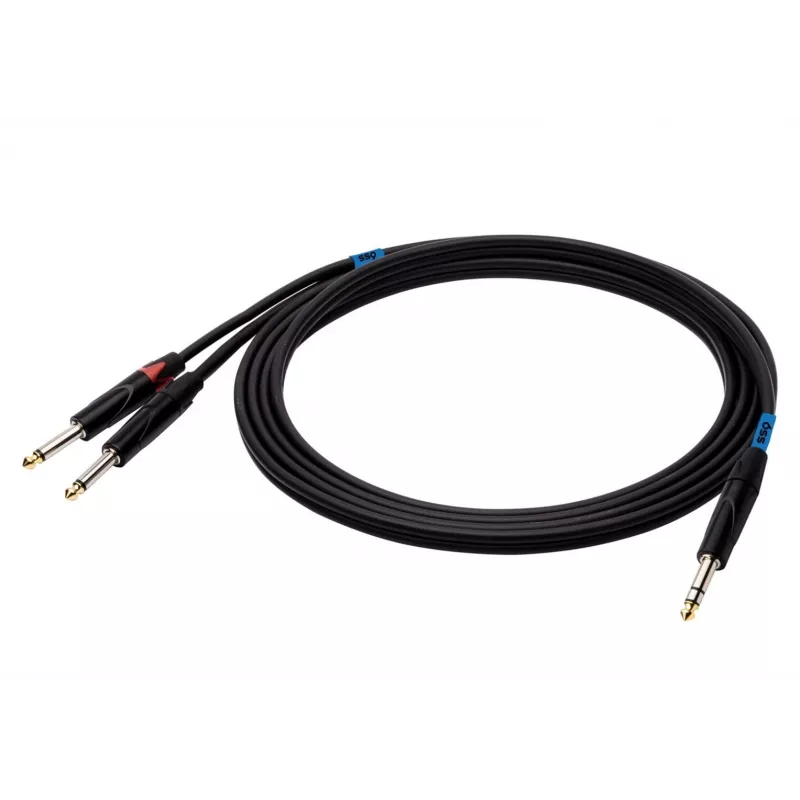 SSQ JSJM2 SS-1453 kabel jack stereo - 2x jack mono 2 m zwart
