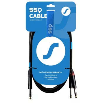 SSQ JSJM2 SS-1453 kabel jack stereo - 2x jack mono 2 m zwart