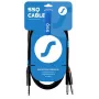 SSQ JSJM2 SS-1453 kabel jack stereo - 2x jack mono 2 m zwart
