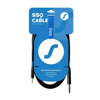 SSQ MiJS2 - 3,5mm naar 6,3mm stereo jack audiokabel, 2m, zwart