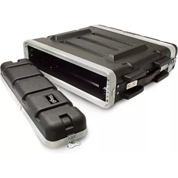 Stagg ABS 2U 19-inch rackbehuizing met voor- en achterdeksel, zwart