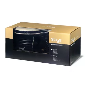 Stagg BW 200 BK houten bongo's - 6.5 inch & 7.5 inch Siam Oak, zwart