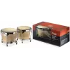Stagg BW 200 N houten bongo's - naturel Siamees eiken korpussen, 6.5 inch & 7.5 inch ruwe vellen, zwart gepoedercoate hardware