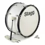 Stagg MABD-2010 20 inch marching bass drum met draagstel en kloppers, wit