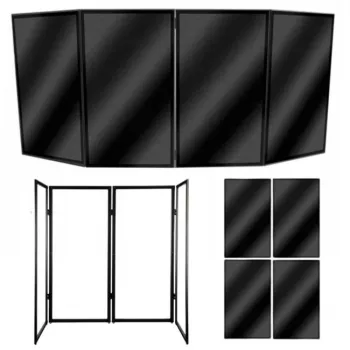 STAND4ME DJ PARAWAN COMPACT BK DJ Facade Screen 4-Panel zwart frame wit doek