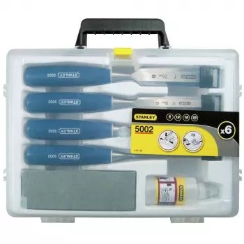 Stanley 5002 Series 6-delige houtbeitelset in kunststofkoffer