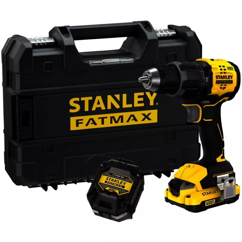 STANLEY Accu-klopboormachine (SFMCD716D1T-QW), 18V (Zwart/Geel, Li-Ion-accu 2.0Ah, Pro-Stack Case)