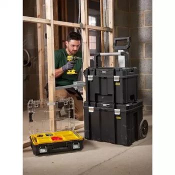 Stanley FATMAX PRO-STACK gereedschapskoffer harde schaal, 22L, IP54, zwart met gele accenten