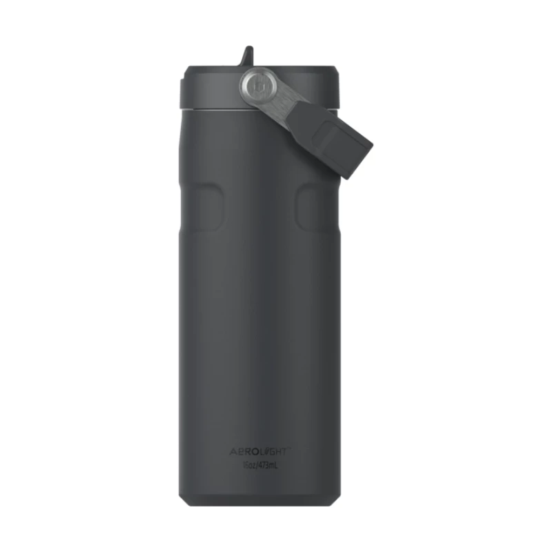 STANLEY IceFlow Bottle Flip Straw 2.0 0,47L zwarte thermosfles met rietje
