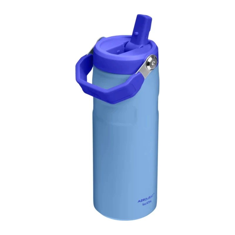 STANLEY IceFlow Bottle Flip Straw 2.0 0,47L lichtblauwe thermosfles met rietje