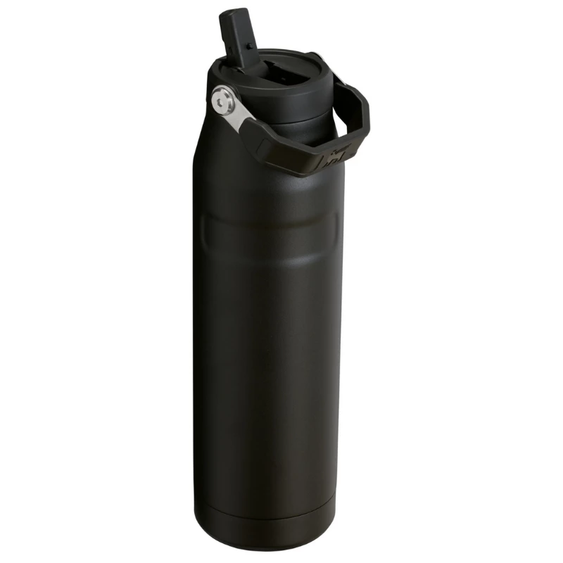 STANLEY IceFlow Bottle Flip Straw 2.0 1,06L zwarte thermosfles met rietje