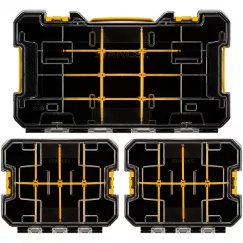 STANLEY PRO-STACK organizer set 3-delig zwart/transparant