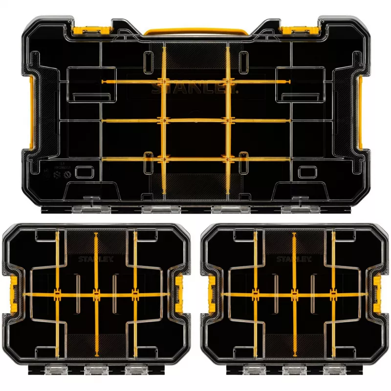 STANLEY PRO-STACK Organizerset 3-delig Zwart/Transparant