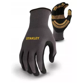 Stanley SY510L-QS werkhandschoenen, maat L (9) - synthetisch leren handpalm, spandex rug, neopreen manchet, EN 388 gecertificeerd, zwart/geel