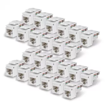 StarTech.com Cat6 Keystone Jack 24-pack, RJ45 UTP, 90 graden 110 Punch Down, wit