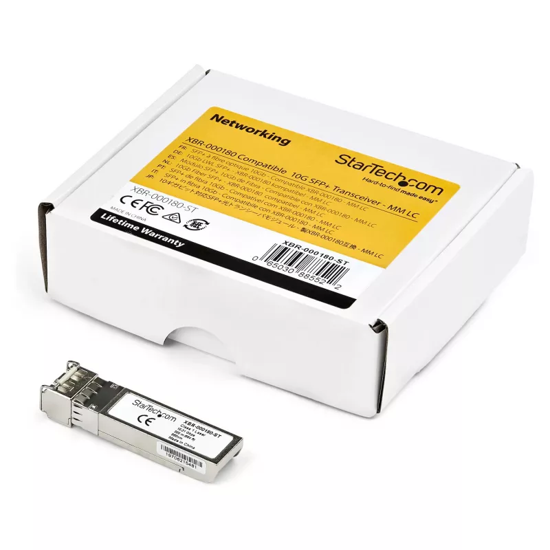 StarTech.com HPE JD092B compatibele SFP+ module, 10GBASE-SR, 10GbE multimode (MMF) glasvezel-transceiver, 10GE Gigabit Ethernet SFP+, LC-aansluiting, 300m, 850nm, DDM, HPE 5120, 55005810 - levenslange garantie