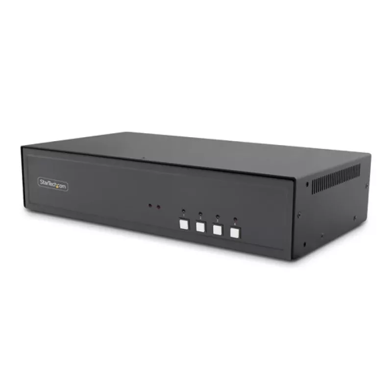 StarTech.com Secure 4-poorts dual monitor 4K DisplayPort KVM-switch met USB 3.0 hub en audio