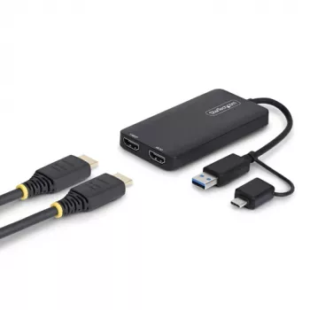 StarTech.com 107B-USB-HDMI-2 USB 3.0 naar dual HDMI-adapter, USB-A/USB-C, 1x 4K30 + 1x 1080p