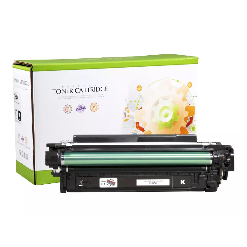STATIC tonerpatroon compatibel met HP CE264X zwart hoge capaciteit gereviseerd 17.000 pagina's