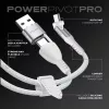 STATIK PowerPivot Pro Nylon gevlochten kabel, USB-C naar USB-C, 1m, wit