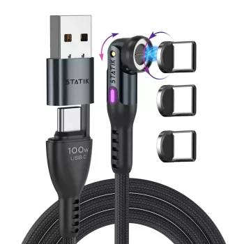 STATIK Statik 360 Pro kabel 2.0 USB-C Only; 1m, zwart