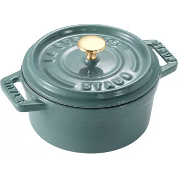 STAUB MINI COCOTTE mini gietijzeren ronde cocotte 250 ml, eucalyptus