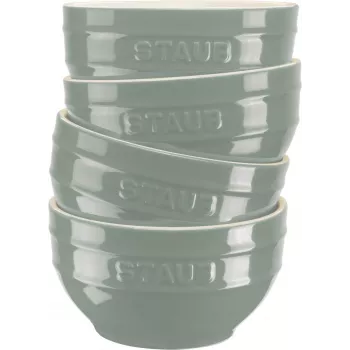 STAUB serveerschaalset, 4 schalen 12 cm, eucalyptus