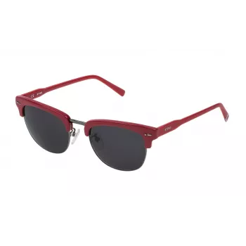 STING unisex zonnebril SST02551568F rechthoekig glanzend zwart frame verloop grijs glazen 51/20/145 mm