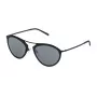 STING unisex zonnebril SST07552531X - rechthoekig zwart montuur, grijze polycarbonaatglazen, UV400-bescherming, 52 mm glasbreedte