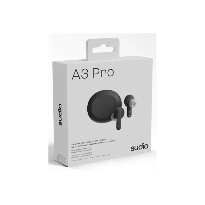 Sudio A3 Pro draadloze oordopjes, Bluetooth 5.4, Cloudy Black