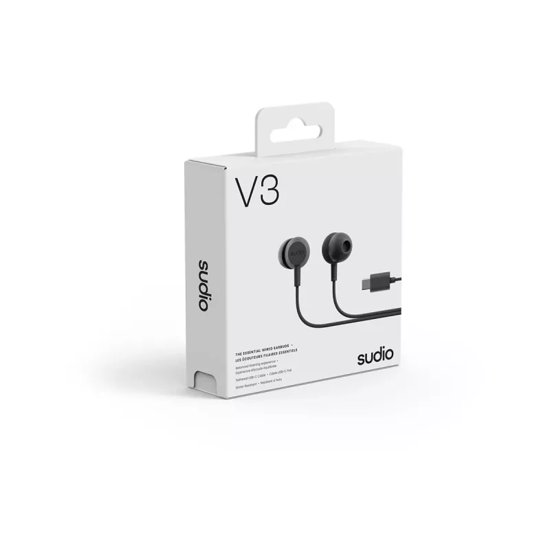 Sudio V3 draadloze in-ear-oordopjes met microfoon, USB-C-oplaadfunctie, Dusty Black