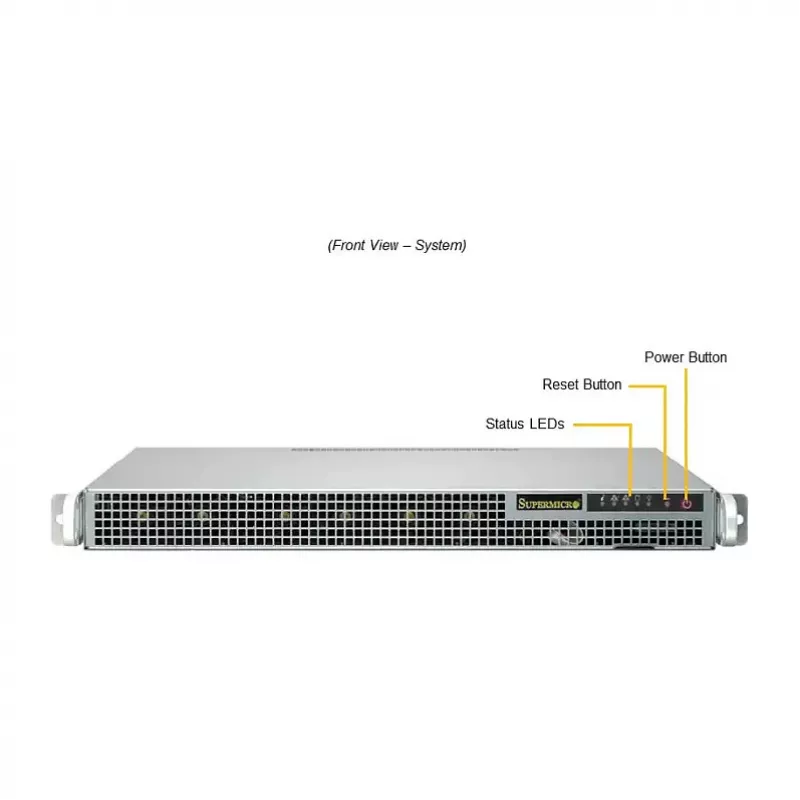 Super Micro 1U rackmount server barebone AS-1015A-MT, H13SAE-MF, 4x 2,5 inch hot-swap, 500W Platinum