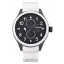 SUPERDRY heren analoog quartz horloge SYG110W 44 mm zwarte siliconenband