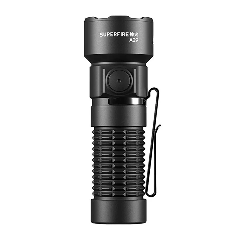 Superfire A29 USB-C oplaadbare handzaklamp, 1200 lumen, 280 m lichtbereik, 5 modi