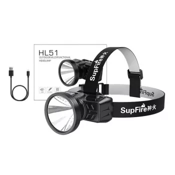Superfire HL51 hoofdlamp, 160 lm, micro-USB, 4 modi, 300 m