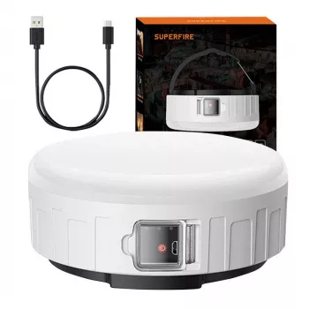 Superfire T25 campinglamp, 400 lm, USB, 3 modi