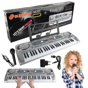 SUPRIMO 824 USB-toetsenbord met microfoon om te leren spelen, voor kinderen