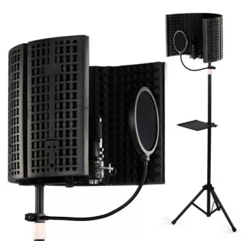 SUPRIMO AC5 SET 5-paneel akoestisch scheidingspaneel voor microfoon, opvouwbaar, zwart