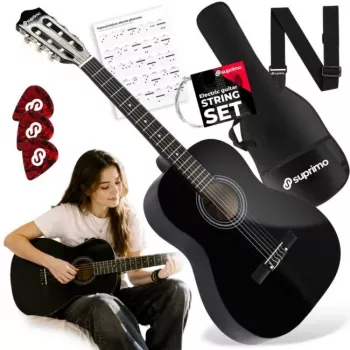 Suprimo CG34 BK Klassieke Gitaar 3/4 36 inch Zwart