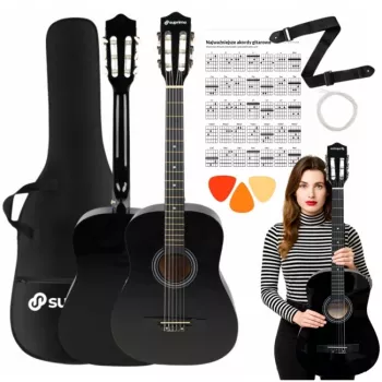 SUPRIMO CGS2 BK klassieke gitaar 4/4 zwart om te leren