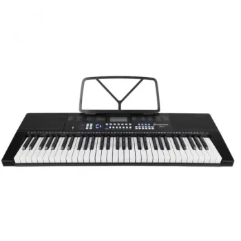 SUPRIMO EK611 61-toetsen kindertoetsenbord met LCD-display, 200 klanken, 128 ritmes, microfoon en muziekstandaard