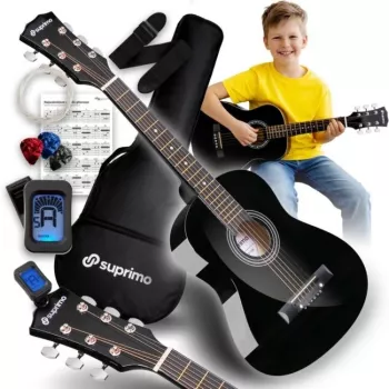SUPRIMO JRA SET BK 1/4 maat akoestische gitaarset zwart