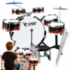 SUPRIMO K-DRUMS 2 groot kinderdrumstel met 6 trommels, rood/zwart