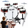 SUPRIMO K-DRUMS 2 groot kinderdrumstel met 6 trommels, rood/zwart