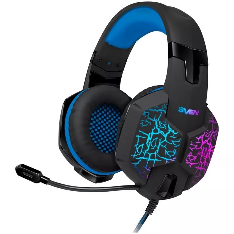 SVEN AP-U980MV gaming headset, USB, LED, 7.1, Zwart-Blauw