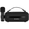 SVEN PS-255 luidspreker, zwart (12W, Bluetooth, FM, USB, karaokemicrofoon, 3600mAh)