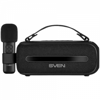 SVEN PS-255 luidspreker, zwart (12W, Bluetooth, FM, USB, karaokemicrofoon, 3600mAh)